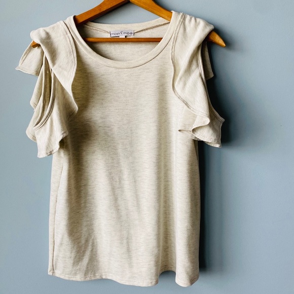 Moa Moa Tops - Moa Moa Open Sleeve Ruffle Short Sleeve Top Medium
